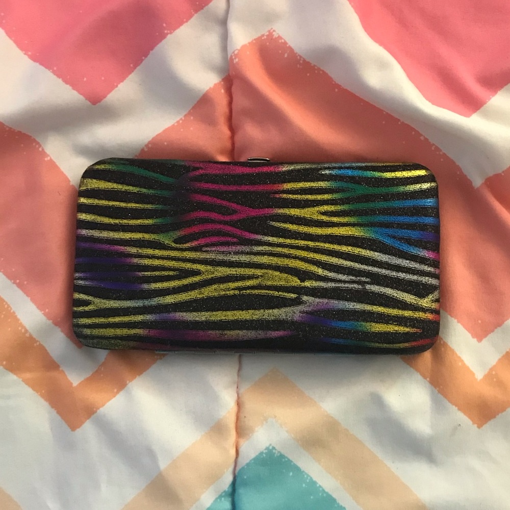 Hot Topic Multi Colored Zebra Print Sparkly Wallet - image 2